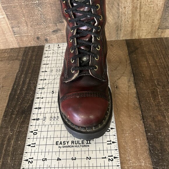 Grinders Vintage Steel Toe Black Cherry Work Boots Mens UK 5 US 6 - Picture 8 of 12
